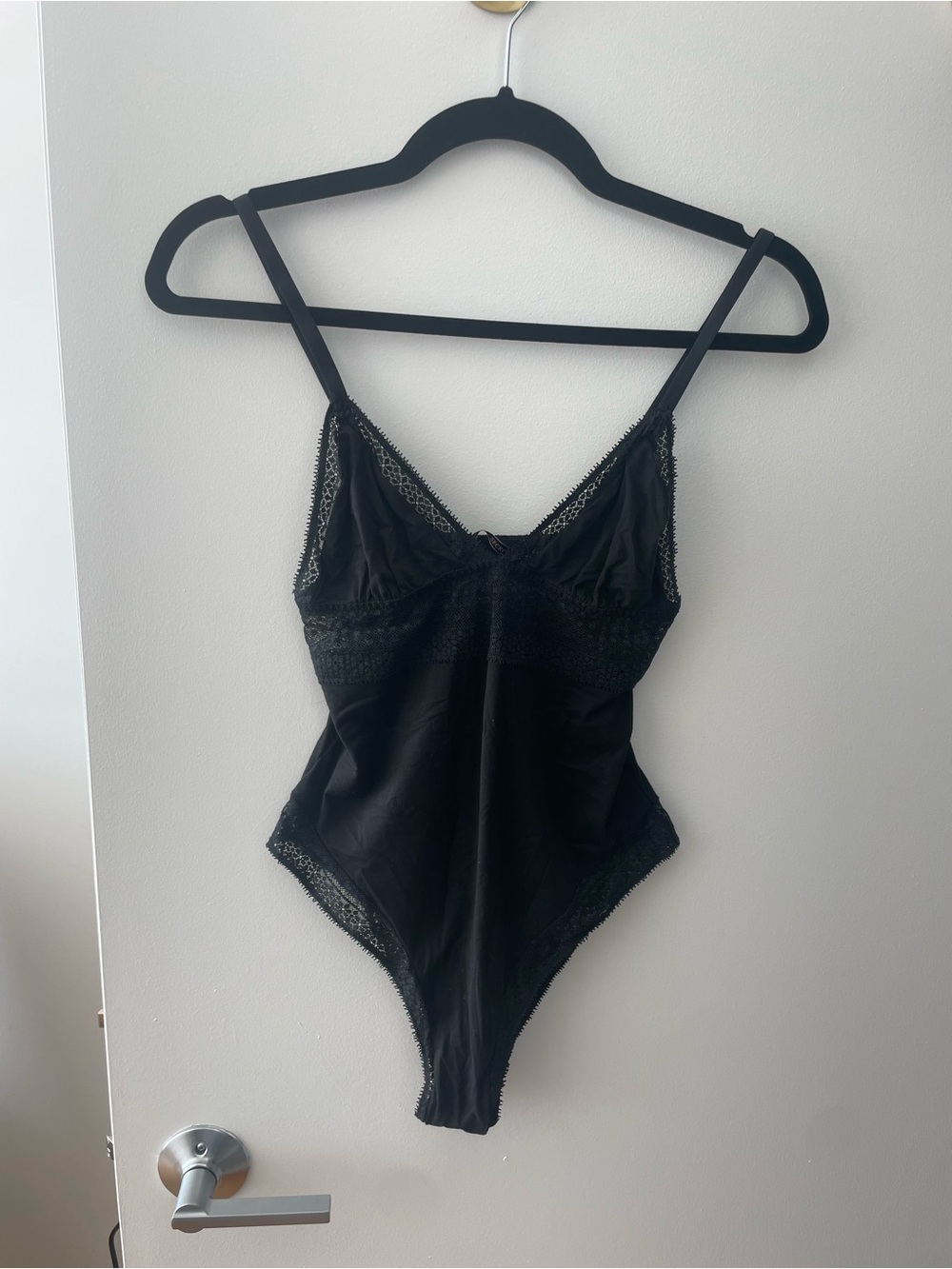 • Victoria's Secret Black Lace-Trim Bodysuit